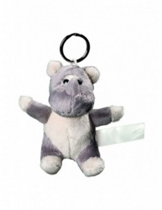 Plush rhino with keychain