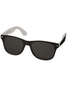Occhiali da sole Sun Ray neri con colori pop - Solido Bianco