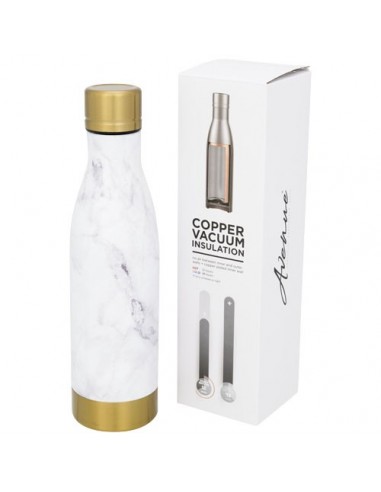 Borraccia termica con isolamento sottovuoto in rame Vasa marble - Solido Bianco