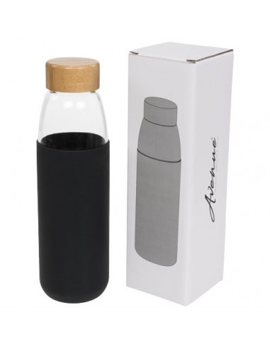 Borraccia sportiva in vetro da 540 ml con tappo in legno Kai - Nero