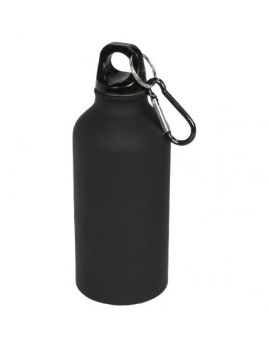 Borraccia sportiva da 400 ml opaca con moschettone Oregon - Nero
