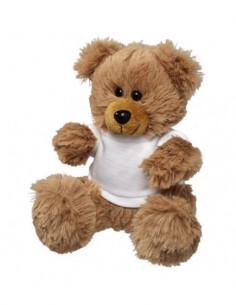 Orso di peluche seduto con t-shirt - Solido Bianco