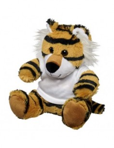 Tigre di peluche con T-Shirt - Solido Bianco
