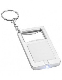 Portachiavi con luce e apribottiglie Orcus - Solido Bianco
