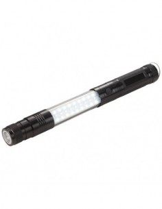 Torcia telescopica con COB laterale - Nero