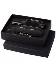 Set regalo Ranger coltellino tascabile e torcia - Nero