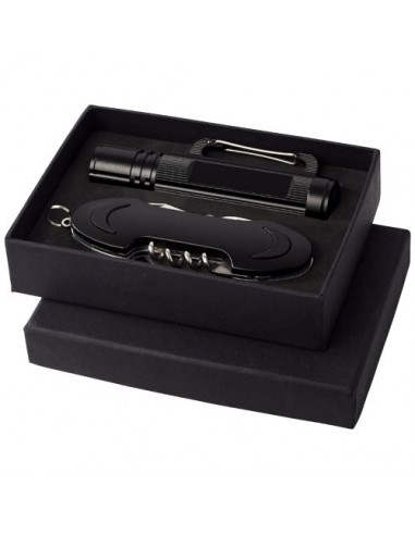 Set regalo Ranger coltellino tascabile e torcia - Nero