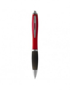 Penna a sfera Nash con fusto colorato e impugnatura nera - Rosso