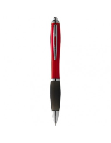Penna a sfera Nash con fusto colorato e impugnatura nera - Rosso