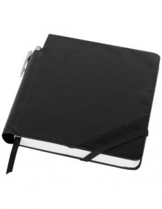 Block-notes e penna a sfera Patch-the-edge - Nero Brillante