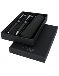 Set regalo di penna a sfera in carbonio - Nero