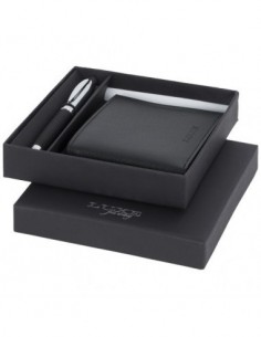 Penna a sfera con set regalo portafoglio (106704) - Nero