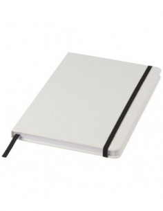 Notebook A5 Spectrum bianco con elastico colorato - Solido Bianco