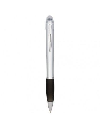 Penna luminosa con fusto argentato ed impugnatura colorata Nash - Nero