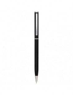 Penna a sfera in alluminio Slim - Nero