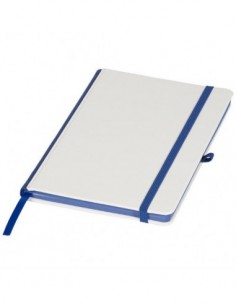 Block-Notes con cover in similpelle PU e dorso colorato per stampa digitale - Solido Bianco