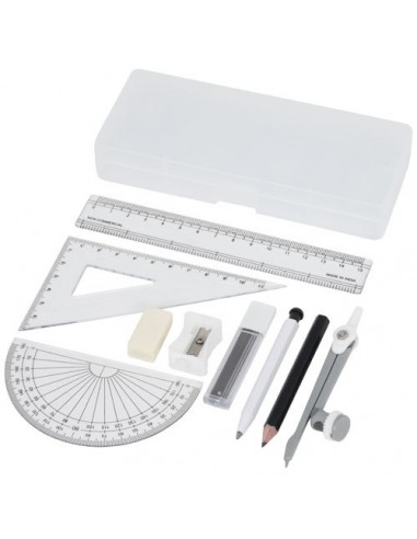 Set geometria per la scuola 9 pezzi Julia - Trasparente