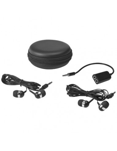 Auricolari e splitter con custodia - Nero