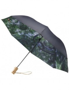 Ombrello pieghevole automatico da 21" Forest - Nero