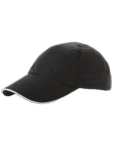 Cappellino leggero 6 pannelli con sandwich Alley - Nero