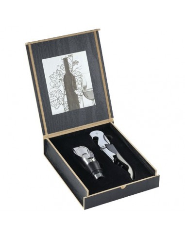Set apribottiglie e versatore da vino Belgio - Nero