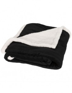 Coperta plaid in pile sherpa Lauren - Nero