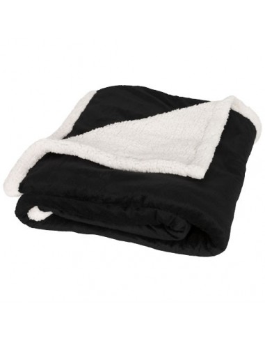 Coperta plaid in pile sherpa Lauren - Nero