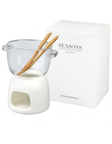 Set in vetro per fonduta di cioccolato - Solido Bianco