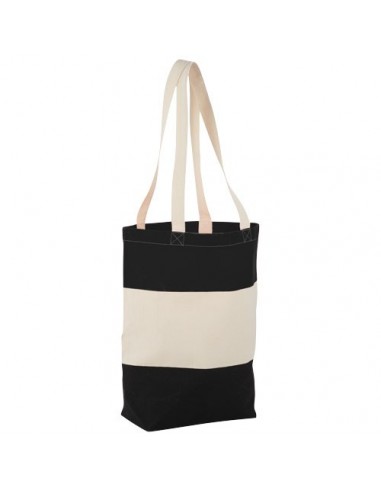 Shopper in cotone Colour Block - Naturale