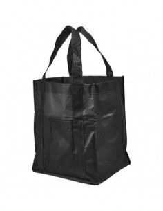 Shopper per la spesa in tessuto laminato - Nero