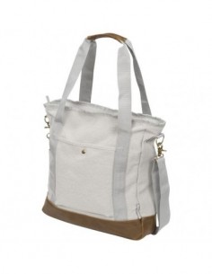 Shopper in canvas di cotone con cerniera Harper - Grigio