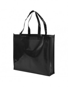Shopper in tessuto non tessuto laminato Shiny - Nero