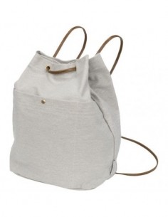 Zainetto con coulisse in canvas di cotone Harper - Grigio Chiaro
