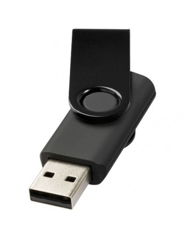 Chiave USB 4GB girevole effetto metallo - Nero