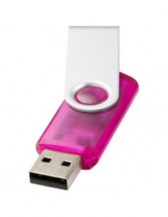 Chiave USB 4GB girevole effetto traslucido - Rosa