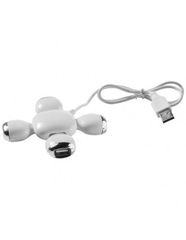 Hub flessibile USB a 4 porte Yoga - Solido Bianco