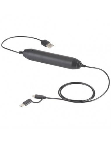 Powerbank 2000 mAh 3 cavi in 1 - Nero