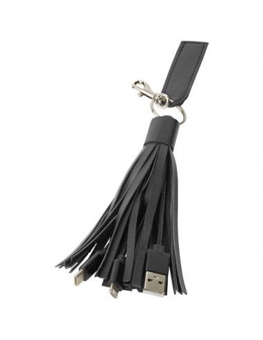 Cavo 3 in 1 con decorazione in tessuto Tassel - Nero
