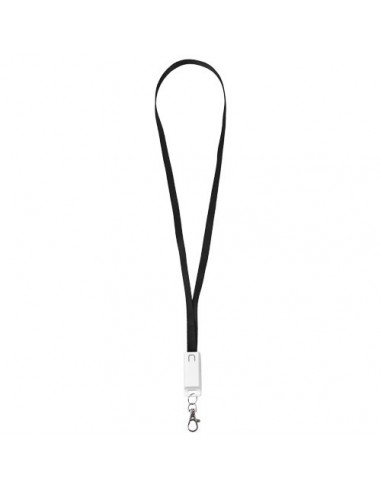 Cavo di ricarica 3 in 1 con lanyard Trace - Nero