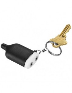 Portachiavi e splitter per musica 2 in 1 con stylus - Nero