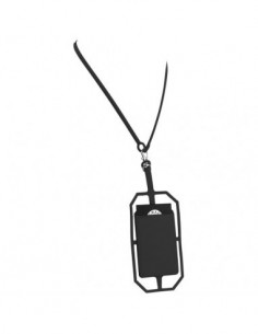 Porta carte in silicone con lanyard - Nero