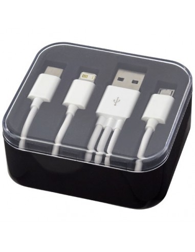 Cavo di ricarica 3 in 1 con custodia Tril - Nero