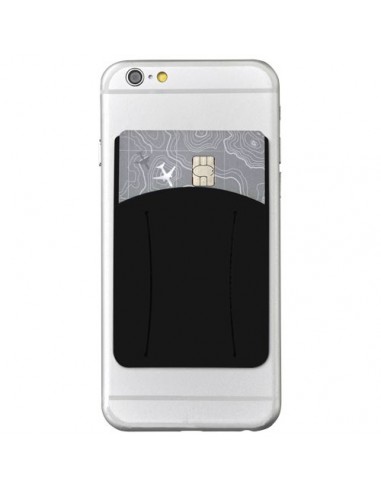 Porta carte in silicone da telefono con alloggiamento dita - Nero