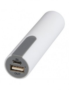 Caricabatterie portatile con rivestimento in gomma 2200 mAh - Solido Bianco
