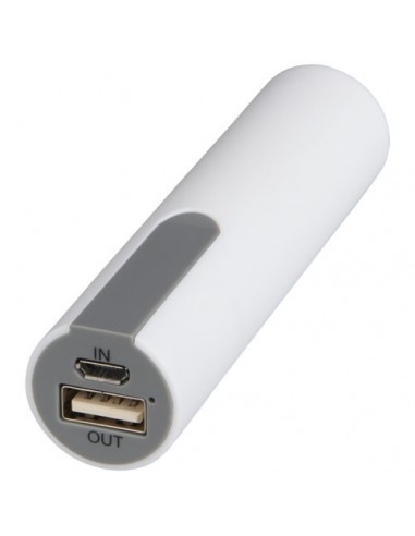 Caricabatterie portatile con rivestimento in gomma 2200 mAh - Solido Bianco