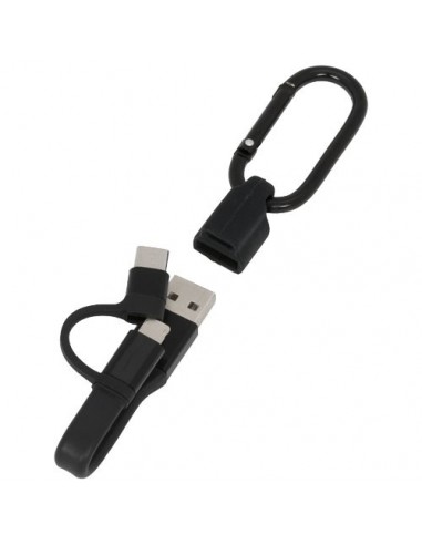 Cavo di ricarica 3 in 1 con moschettone Fold - Nero