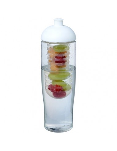 Borraccia sportiva H2O Tempo® da 700 ml con coperchio a cupola e infusore - Trasparente