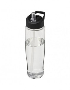 Borraccia sportiva H2O Tempo® da 700 ml con coperchio con beccuccio - Trasparente