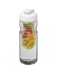 Borraccia sportiva H2O Base® Base da 650 ml con coperchio a scatto e infusore - Trasparente