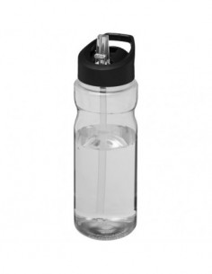 Borraccia sportiva H2O Base® da 650 ml con coperchio con beccuccio - Trasparente